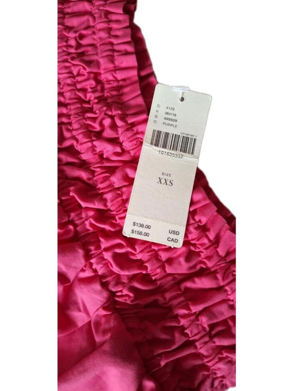 Anthropologie The Somerset Poplin Tiered Maxi Skirt Pink Smocked Pocket XXS NWT - Picture 9 of 13